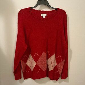 Elle Womens Size XXL Red Long Sleeve Pullover Sweater GUC